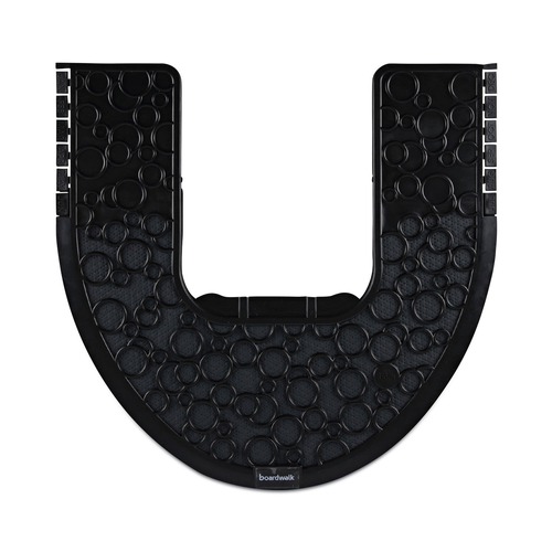 Office Chair Mats | Boardwalk PSCM-P-000I006M-00-21430 22 in. x 22 in. Rubber Commode Mat 2.0 - Black (6/Carton) image number 0