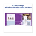 Binders | Avery 79813 3 Locking One Touch EZD Rings 4 in. Capacity 11 in. x 8.5 in. Heavy-Duty View Binder with DuraHinge - Purple image number 7