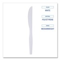 Cutlery | Boardwalk BWK KNIFEMWPS Mediumweight Polystyrene Knife - White (100/Box) image number 3