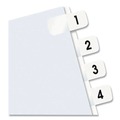 Dividers & Tabs | Redi-Tag B31001 0.44 in. Wide 1/12-Cut 1 to 10 Preprinted Numeric Legal Index Tabs - White (104/Pack) image number 1
