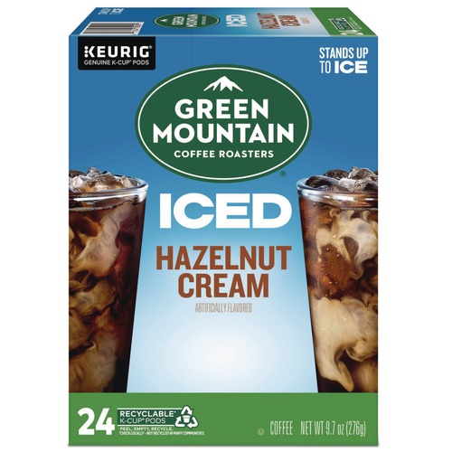 Coffee | Green Mountain Coffee 5000359624 Brew Over Ice Coffee K-Cups - Hazelnut Cream (24/Box) image number 0