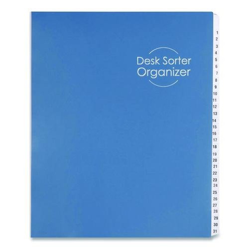 File Folders | Smead 89294 Deluxe 31 Dividers Expandable Indexed Desk File/Sorter - Dark Blue Cover/Letter Size image number 0