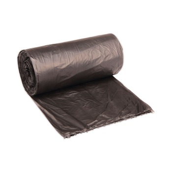 Boardwalk V8046EKKR01 45 Gallon 19 microns 40 in. x 46 in. High-Density Can Liners - Black (25 Bag/Roll, 6 Roll/Carton)