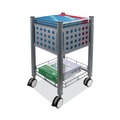 Office Filing Cabinets & Shelves | Vertiflex VF52002 13.75 in. x 15.5 in. x 26.25 in. 1 Shelf 1 Bin Metal Sidekick File Cart - Matte Gray image number 2