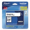 Tapes | Brother P-Touch TZE2412PK Tze Standard Adhesive Laminated Labeling Tape, 0.7-in X 26.2 Ft, Black On White, 2/pack image number 0