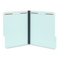 File Folders | Universal UNV10401 2 in. Expansion 2 Fasteners Letter Size Top Tab Classification Folders - Light Blue Exterior (25/Box) image number 1