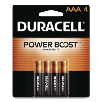 Duracell MN2400B4Z Power Boost CopperTop Alkaline AAA Batteries (4/Pack)