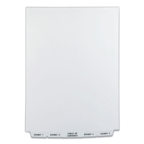 Back to School Sale | Avery 11378 11 in. x 8.5 in. 26-Tab Exhibit 1 to Exhibit 25 Avery Style Preprinted Legal Exhibit Bottom Tab Index Dividers - White (1-Set) image number 0