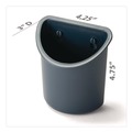  | Universal UNV08193 4.25 in. x 2.5 in. x 5 in. Wall Mount Recycled Plastic Cubicle Pencil Cup - Charcoal image number 2