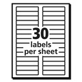 Back to School Sale | Avery 08066 0.66 in. x 3.44 in. Removable File Folder Labels with Sure Feed Technology - White (30/Sheet, 25 Sheets/Pack) image number 3