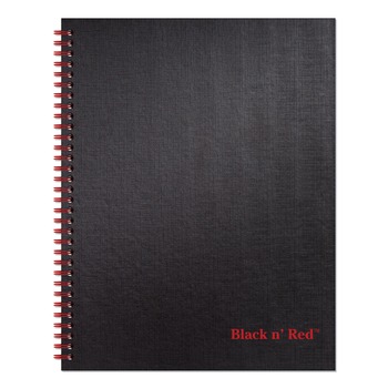 Black n' Red K67030 11 in. x 8.5 in. Sheets 1-Subject Wide/Legal Rule SCRIBZEE Compatible Hardcover Twinwire Notebooks - Black/Red Cover