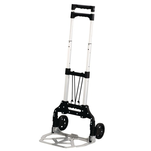 Cleaning Carts | Safco 4049NC 15.25 in. x 16 in. x 39 in. 110 lb Capacity Stow and Go Aluminum Cart image number 0