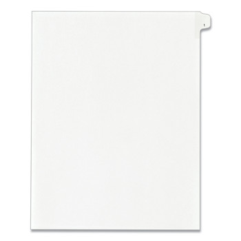 Avery 82199 10-Tab "1-in 11 in. x 8.5 in. Allstate Style Preprinted Legal Exhibit Side Tab Index Dividers - White (25/Pack)