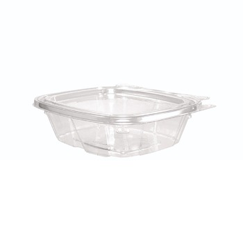 Dart CH8DEF ClearPac SafeSeal 8 oz. Flat Lid Plastic Tamper-Resistant/Evident Containers - Clear (200/Carton)