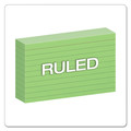 Flash Cards | Oxford 7321 GRE 3 in. x 5 in. Ruled Index Cards - Green (100/Pack) image number 3