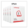 Binders | Universal UNV20746PK 11 in. x 8.5 in. 2 in. Capacity 3 Rings Slant D-Ring View Binder - White (4/Pack) image number 2