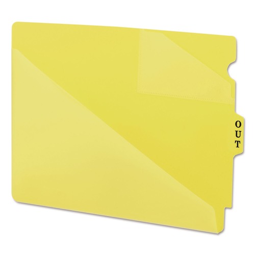 File Folders | Smead 61966 8.5 x 11 Two-Pocket Style End Tab Poly Out Guides - Yellow (50/Box) image number 0