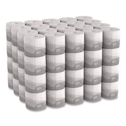 Just Launched | Georgia Pacific Professional 14580/01 1-Ply Pacific Blue Basic Bathroom Tissue - White (80/Carton) image number 0