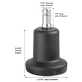 Office Cable Management | Master Caster 70175 2.19 in. x 2.31 in. Glide Grip Ring Type B Stem High Profile Bell Glides - Matte Black (1-Set) image number 1