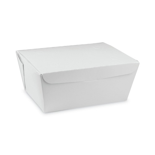 Food Trays, Containers, and Lids | Pactiv Corp. NOB03W 66 oz 6.5 x 4.5 x 3.25 EarthChoice OneBox Paper Box - White (160/Carton) image number 0