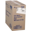 Food Trays, Containers, and Lids | Pactiv Corp. 4S18Y 16 oz 4 x 4 x 3 PET Plastic Square Container - Clear (480/Carton) image number 1