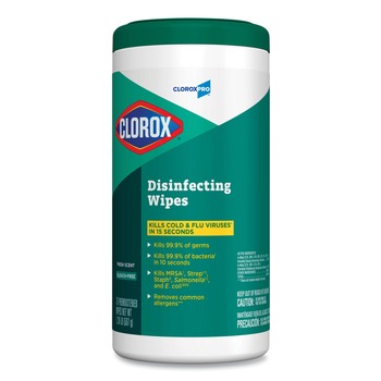 Clorox 15949 7 in. x 8 in. 1-Ply Disinfecting Wipes - Fresh Scent, White