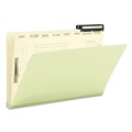 File Folders | Smead 78208 1 in. Expansion 8 Dividers 1 Fastener Legal Size Pressboard Mortgage Folders - Green Exterior (10/Box) image number 1