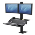 Office Desks & Workstations | Fellowes Mfg Co. 8082001 Lotus VE Dual 29 in. x 28.5 in. x 42.5 in. Sit-Stand Workstation - Black image number 1