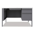 Office Desks & Workstations | Hirsh Industries 22653 48 in. x 30 in. x 29.5 in. One Right-Hand Pedestal: Box/File Drawers Teachers Pedestal Desks - White/Platinum image number 3
