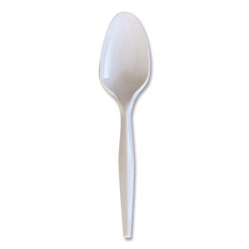 Cutlery | Boardwalk BWKSPOONWHPS Heavyweight Wrapped Polystyrene Teaspoon Cutlery - White (1000/Carton) image number 0