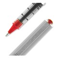 Pens | uni-ball 60139 VISION Fine 0.7 mm Stick Roller Ball Pen - Red Ink Silver/Red/Clear Barrel (1-Dozen) image number 4