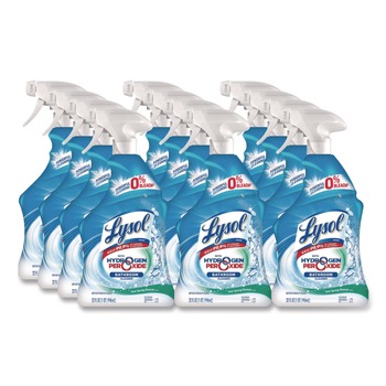 LYSOL Brand 19200-99828 Bathroom Cleaner with Hydrogen Peroxide Cool Spring Breeze 32 oz Trigger Spray Bottle (12/Carton)