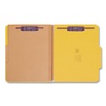 File Folders | Smead 14084 6 SafeSHIELD Fasteners 2 Dividers Letter Size 6-Section Pressboard Top Tab Pocket Classification Folders - Yellow (10/Box) image number 1