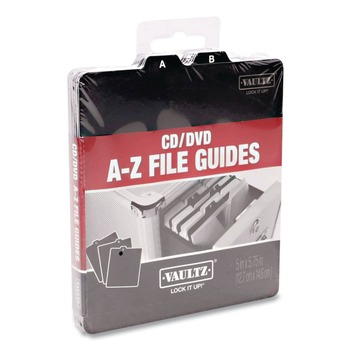 PRODUCTS | Vaultz VZ01176 5 in. x 5.75 in. 1/3-Cut Top Tab A-Z CD File Guides - Black