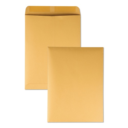 Envelopes & Mailers | Quality Park QUA41565 9.5 x 12.5 Gummed Closure Square Flap Catalog Envelope - Brown Kraft (250/Box) image number 0