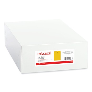MAILING PACKING AND SHIPPING | Universal UNV42907 9.5 in. x 12.5 in. #12 1/2 Square Flap Clasp/Gummed Closure Envelope - Brown Kraft (100/Box)