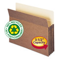 File Folders | Smead 73205 3.5 in. Expansion Letter Size Recycled Top Tab File Pockets - Redrope (25/Box) image number 1
