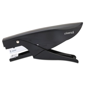 OFFICE STAPLERS | Universal UNV43108 Deluxe 20 Sheet Capacity 0.25 in. Staples 1.75 in. Throat Plier Stapler - Black