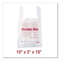 Food Service | Barnes Paper Company BPC 10519THYOU 10 in. x 19 in. Thank You High-Density Shopping Bags - White (2000/Carton) image number 2