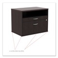 Office Filing Cabinets & Shelves | Alera ALELS583020ES Open Office Desk Series 29.5 x 19.13 x 22.88 Legal/Letter Low File 2-Drawer Cabinet Credenza - Espresso image number 7
