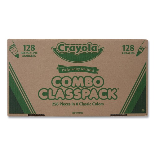 Arts & Crafts Supplies | Crayola 523349 Crayons and Markers Combo Classpack - 8 Colors (256/Set) image number 0