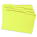 File Folders | Smead 17934 0.75 in. Expansion Assorted 1/3-Cut Tabs Legal Size Reinforced Top Tab Colored File Folders - Yellow (100/Box) image number 1