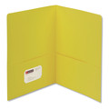File Folders | Smead 87862 11 in. x 8.5 in. 100-Sheet Capacity 2-Pocket Textured Paper Folder - Yellow (25/Box) image number 2