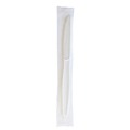 Cutlery | Boardwalk BWKKNIFEWHPSIW Heavyweight Wrapped Polystyrene Knife Cutlery - White (1000/Carton) image number 0
