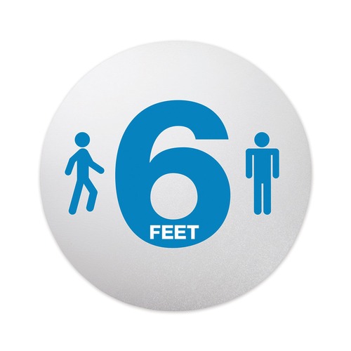 Floor Signs & Safety Signs | Deflecto PSDD20SIX/50 20 in. Diameter 6 ft. Apart Personal Spacing Discs - Clear/Medium Blue (50/Carton) image number 0