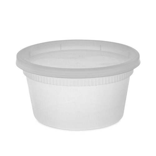 Food Trays, Containers, and Lids | Pactiv Corp. YL2512 4.55 in. x 2.45 in. x 2.45 in. 12 oz. Newspring DELItainer Plastic Microwavable Container - Clear (240/Carton) image number 0