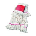  | Boardwalk BWK503WHCT 5 in. Super Loop Cotton/Synthetic Fiber Wet Mop Head - Large, White (12/Carton) image number 5