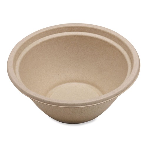 Bowls and Plates | World Centric BO-SC-U32-LFP 32 oz 7.4 x 7.4 x 3.2 Fiber Paper Bowls - Natural (500/Carton) image number 0