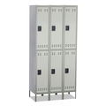 Office Filing Cabinets & Shelves | Safco 5526GR 36 in. x 18 in. x 78 in. Three-Column Locker Double-Tier - Two-Tone Gray image number 0