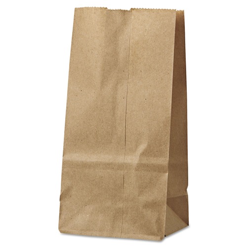 Paper Bags | Ross & Wallace Paper Products 100302500PK/BL 4.13 in. x 2.63 in. x 7.88 in. #2 Size Grocery Paper Bags - Kraft (500/Bundle) image number 0